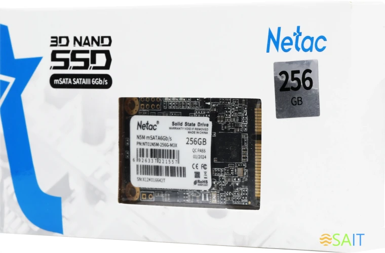 Накопитель SSD Netac SATA-III 256GB NT01N5M-256G-M3X N5M mSATA