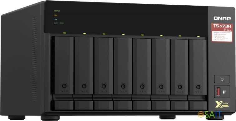 Сетевое хранилище NAS Qnap TS-873A-8G 8-bay настольный Ryzen V1500B