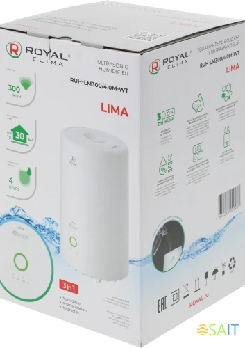 Увлажнитель воздуха Royal Clima RUH-TB300/4.0M-WT 25Вт (ультразвуковой) белый/серый