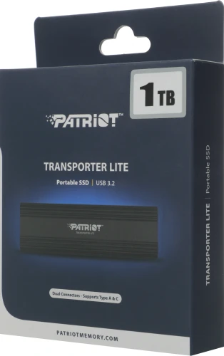 Накопитель SSD Patriot USB-C 1TB PTPL1TBPECB Lite Transporter черный