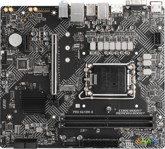 Материнская плата MSI PRO H610M-G Soc-1700 Intel H610 2xDDR5 mATX AC`97 8ch(7.1) GbLAN+VGA+HDMI+DP