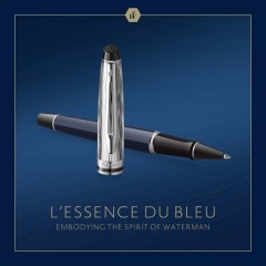 Ручка роллер Waterman Expert L`Essence du Bleu (2166429) LaqBlue CT F черн. черн. подар.кор.