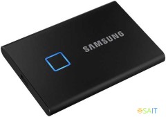 Накопитель SSD Samsung USB-C 2Tb MU-PC2T0K/WW T7 Touch 1.8" черный