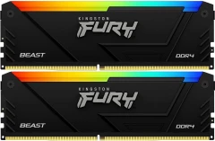 Память DDR4 2x16GB 3200MHz Kingston KF432C16BB2AK2/32 Fury Beast RGB RTL Gaming PC4-25600 CL16 DIMM 288-pin 1.35В kit single rank с радиатором Ret