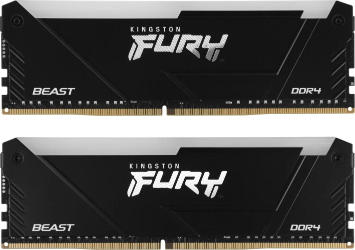 Память DDR4 2x16GB 3200MHz Kingston KF432C16BB2AK2/32 Fury Beast RGB RTL Gaming PC4-25600 CL16 DIMM 288-pin 1.35В kit single rank с радиатором Ret
