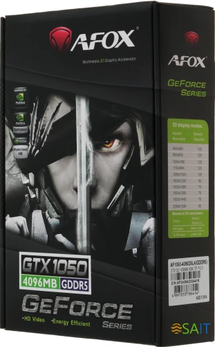 Видеокарта Afox PCI-E AF1050-4096D5L4 NVIDIA GeForce GTX 1050 4Gb 128bit GDDR5 1354/7000 HDMIx1 DPx1 HDCP Ret