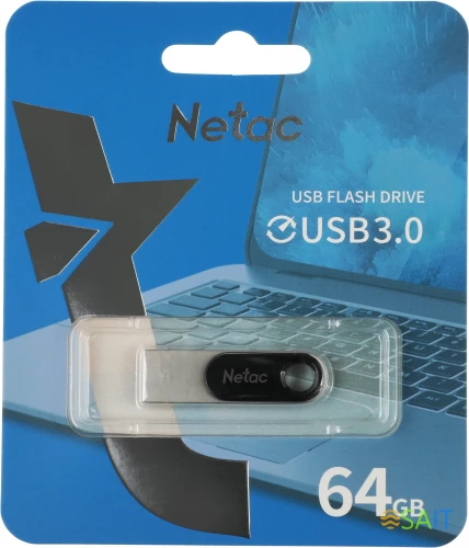Флеш Диск Netac 64Gb U278 NT03U278N-064G-30PN USB3.0 серебристый/черный