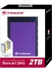 Жесткий диск Transcend USB3.0 2TB TS2TSJ25H3P StoreJet 25H3P (5400rpm) 2.5" фиолетовый