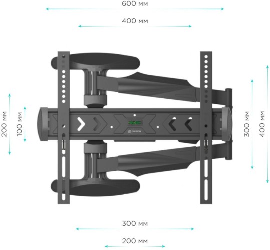 Кронштейн для телевизора Onkron NP47 черный 40"-75" макс.35кг настенный поворот и наклон