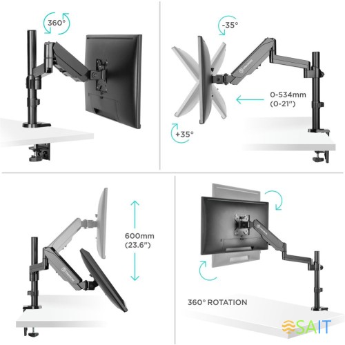 Кронштейн для мониторов Onkron G70 черный 13"-34" макс.8кг настольный поворот и наклон верт.перемещ.