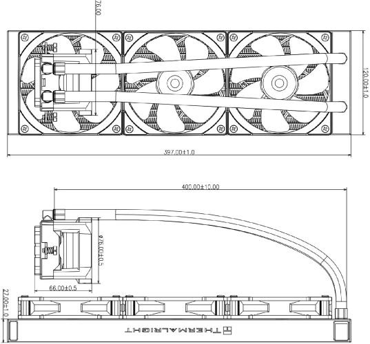 Система водяного охлаждения Thermalright Core Vision 360 Soc-AM5/AM4/1200/1700/1851 черный 4-pin 28.1dB Al LCD Ret (C-VISION-360-BL)