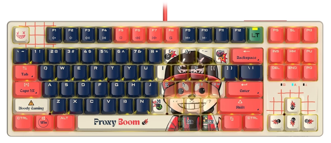 Клавиатура A4Tech Bloody AT87 Proxy Boom механическая бежевый/красный USB for gamer LED (AT87)