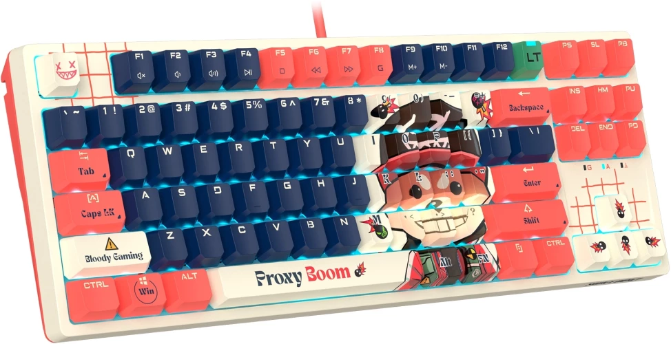 Клавиатура A4Tech Bloody AT87 Proxy Boom механическая бежевый/красный USB for gamer LED (AT87)