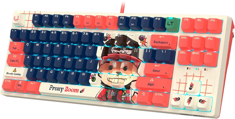 Клавиатура A4Tech Bloody AT87 Proxy Boom механическая бежевый/красный USB for gamer LED (AT87)