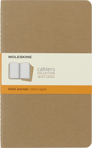 Блокнот Moleskine CAHIER JOURNAL QP416 Large 130х210мм обложка картон 80стр. линейка бежевый (3шт)