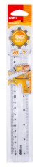 Линейка Deli EG01612 пластик дл.20см прозрачный с держателем европодвес