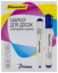 Маркер для досок Silwerhof Prime+ скошенный пиш. наконечник 2-5мм синий коробка