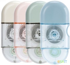 Лента коррект. Deli EH351 8мх5мм ассорти корпус белый блистер