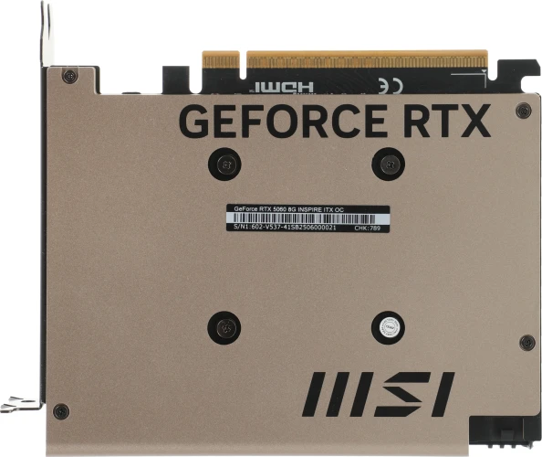 Видеокарта MSI PCI-E 5.0 RTX 5060 8G INSPIRE ITX OC NVIDIA GeForce RTX 5060 8Gb 128bit GDDR7 2527/28000 HDMIx1 DPx3 HDCP Ret