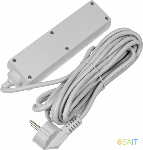 Сетевой фильтр Buro 300SL-5-G 5м (3 розетки) серый (пакет ПЭ)