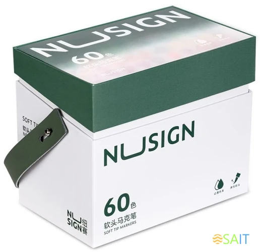 Набор маркеров для скетчинга Deli NS736-60 Nusign круг. кисть/клинов. наконечник двухсторонний 60цв. пластиковая коробка