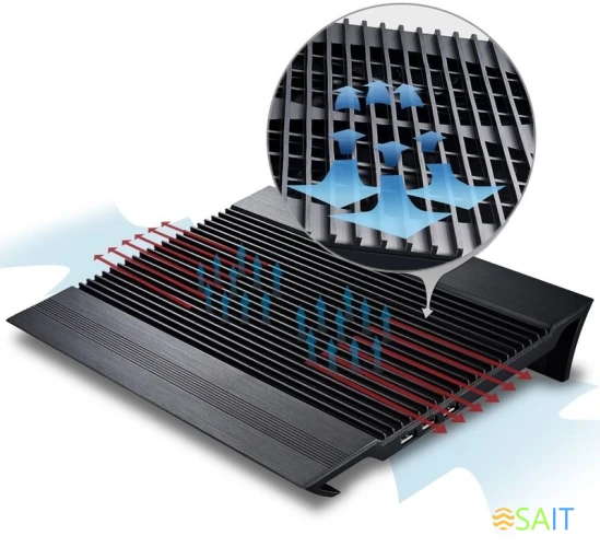 Подставка для ноутбука Deepcool N8 (DP-N24N-N8BK) 17" 380x278x55мм 25дБ 3xUSB 2x 140ммFAN 1244г алюминий черный