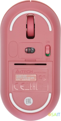 Мышь A4Tech Fstyler FG20 розовый оптическая 2000dpi беспров. USB для ноутбука 4but (FG20 PINK)