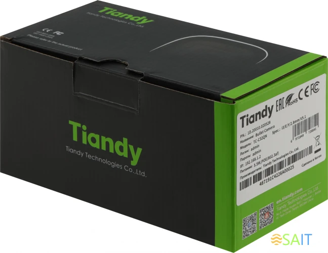 Камера видеонаблюдения IP Tiandy Spark TC-C32QN I3/E/Y/2.8mm/V5.1 2.8-2.8мм цв. корп.:белый (TC-C32QN I3/E/Y/2.8/V5.1)