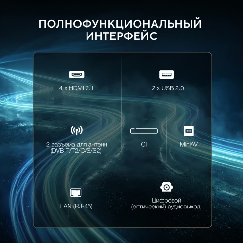 Телевизор LED Hyundai 43" H-LED43BU7011 Google TV Frameless Metal черный 4K Ultra HD 60Hz MEMC DVB-T DVB-T2 DVB-C DVB-S DVB-S2 USB WiFi Smart TV