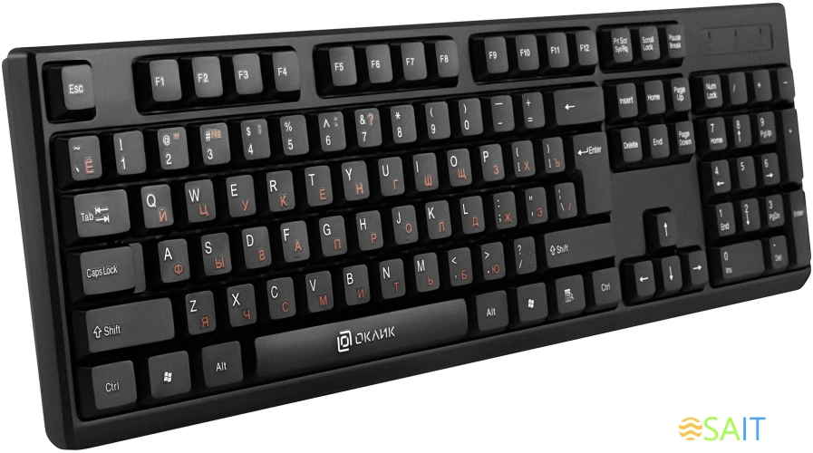 Клавиатура Оклик 100M HW3 черный USB (654570)