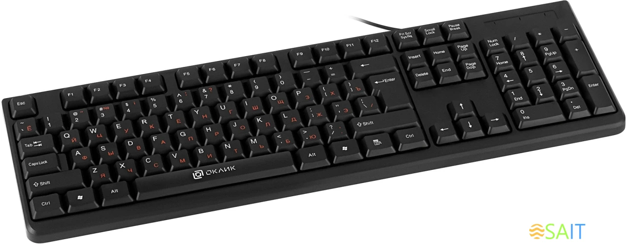 Клавиатура Оклик 100M HW3 черный USB (654570)