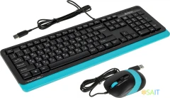 Клавиатура + мышь A4Tech Fstyler F1010 клав:черный/синий мышь:черный/синий USB Multimedia (F1010 BLUE)
