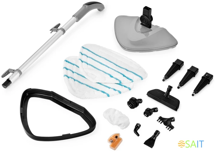 Швабра паровая Kitfort КТ-1047 1500Вт серый/оранжевый