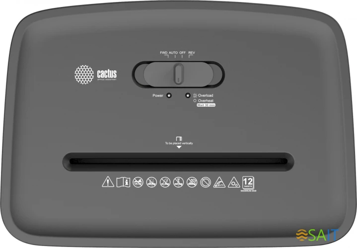 Шредер Cactus CS-SH-E5 (секр.P-4) фрагменты 12лист. 20лтр. скрепки скобы пл.карты