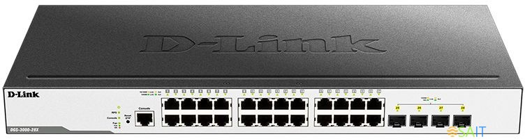Коммутатор D-Link DGS-3000-28X/B1A 24x1Гбит/с 4SFP+ управляемый