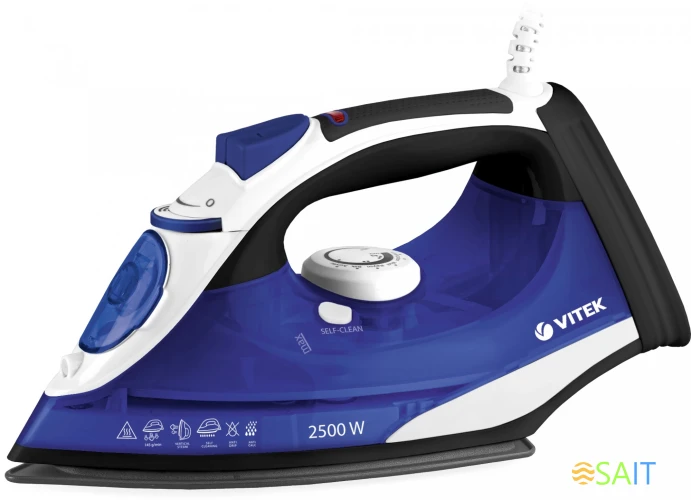 Утюг Vitek VT-8337 2500Вт синий/белый/серый