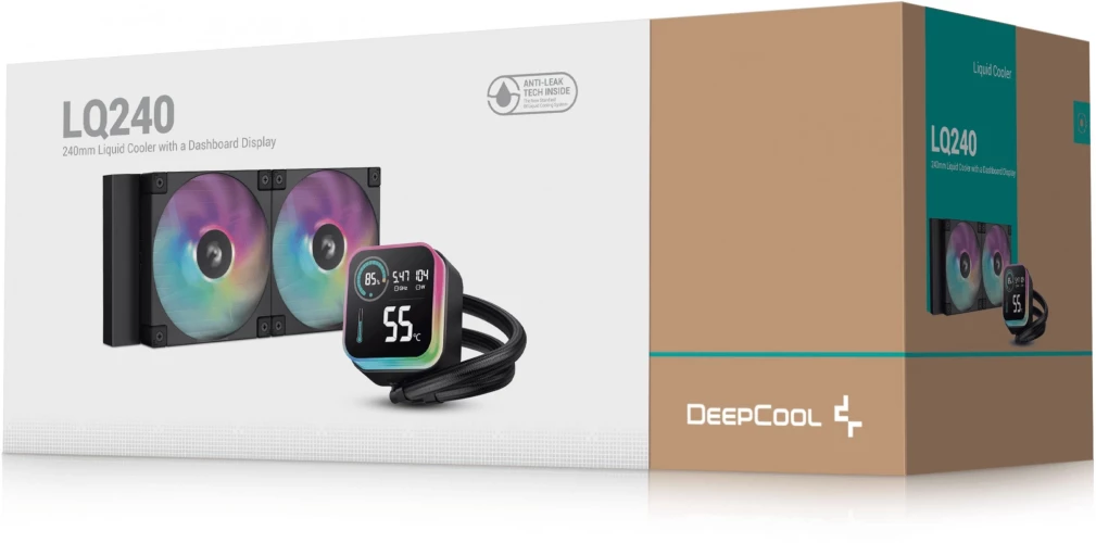Система водяного охлаждения Deepcool LQ240 ARGB Soc-AM5/AM4/1200/1700/1851 черный 4-pin 38.71dB Al LCD 300W 1530gr Ret (R-LQ240-BKLSMW-G-1)