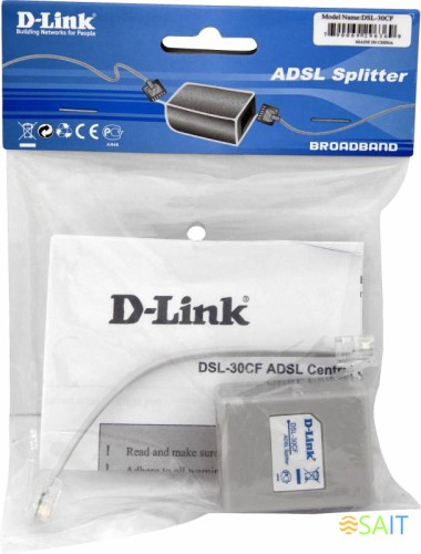 Сплиттер DialUp D-Link DSL-30CF/RS RJ-11 Annex A/L/M внешний белый