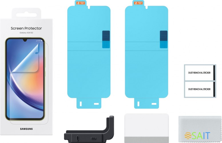 Защитная пленка для экрана Samsung прозрачный для Samsung Galaxy A34 прозрачная 2шт. (EF-UA346CTEGRU)