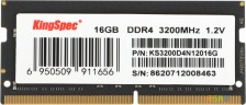 Память DDR4 16GB 3200MHz Kingspec KS3200D4N12016G RTL PC4-25600 CL17 SO-DIMM 260-pin 1.2В single rank Ret