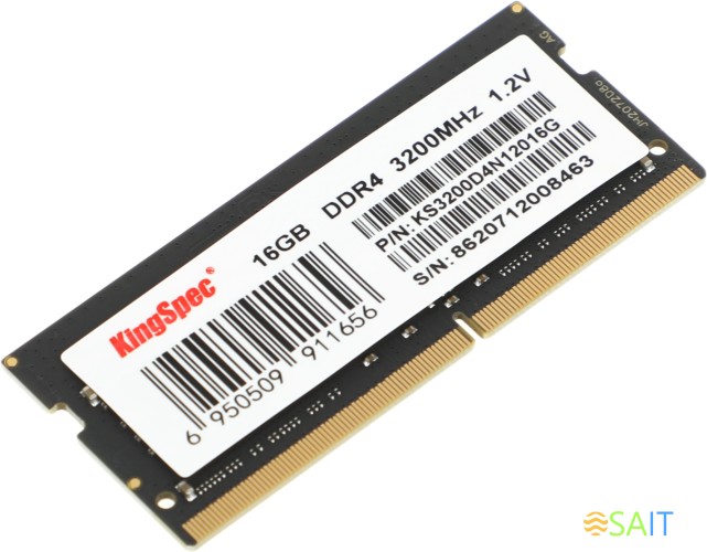 Память DDR4 16GB 3200MHz Kingspec KS3200D4N12016G RTL PC4-25600 CL17 SO-DIMM 260-pin 1.2В single rank Ret