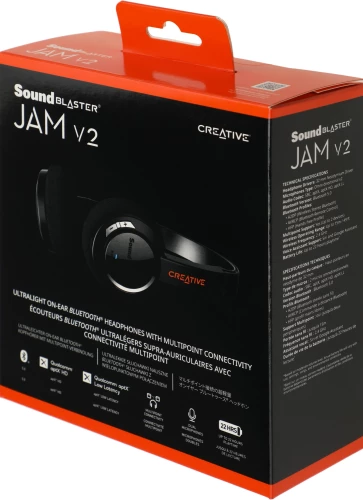Наушники с микрофоном Creative Jam V2 черный накладные BT оголовье (51EF0950AA000)