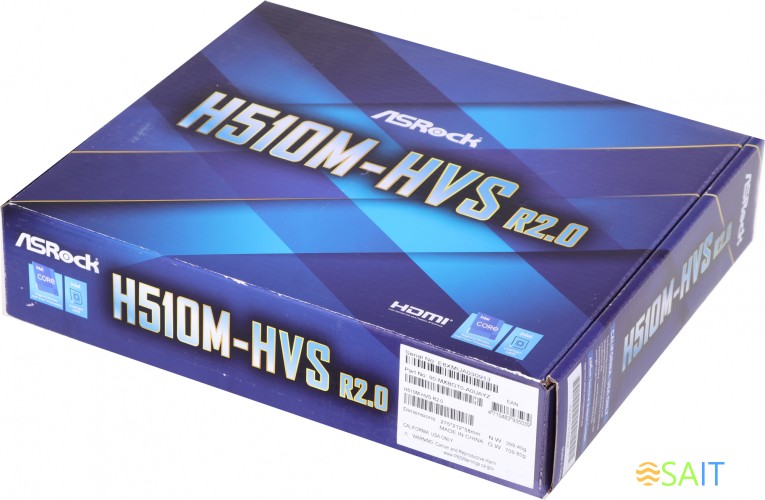 Материнская плата Asrock H510M-HVS R2.0 Soc-1200 Intel H510 2xDDR4 mATX AC`97 8ch(7.1) GbLAN+VGA+HDMI