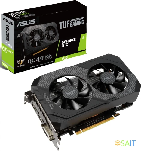 Видеокарта Asus PCI-E TUF-GTX1650-O4GD6-GAMING NVIDIA GeForce GTX 1650 4Gb 128bit GDDR6 1410/12000 DVIx1 HDMIx1 DPx1 HDCP Ret