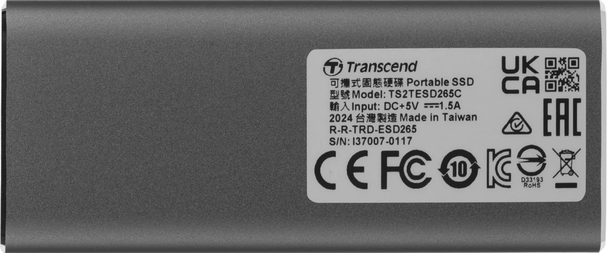Накопитель SSD Transcend USB-C 2TB TS2TESD265C серый