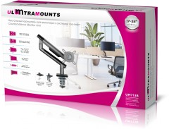 Кронштейн для мониторов Ultramounts UM713B черный 17"-32" макс.9кг крепление к столешнице поворот и наклон