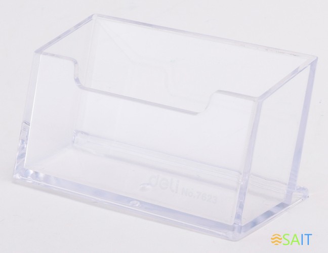 Подставка Deli E7623 для визиток 100х38х82мм прозрачный