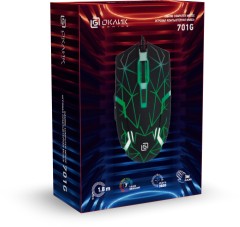 Мышь Оклик 701G черный оптическая 3600dpi USB для ноутбука 6but (1884623)