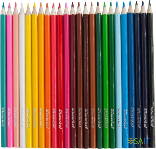 Карандаши цв. Silwerhof Веселые друзья 2.65мм шестигран. дерево ассорти 24цв. коробка/европод.