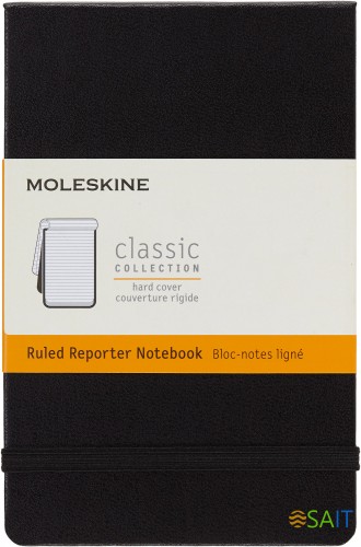 Блокнот Moleskine REPORTER QP511 Pocket 90x140мм 192стр. линейка твердая обложка черный